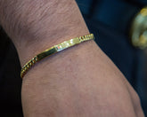 14K Gold Cuban Name Plate Bracelet (Regular)-6.5MM - White Carat - USA & Canada